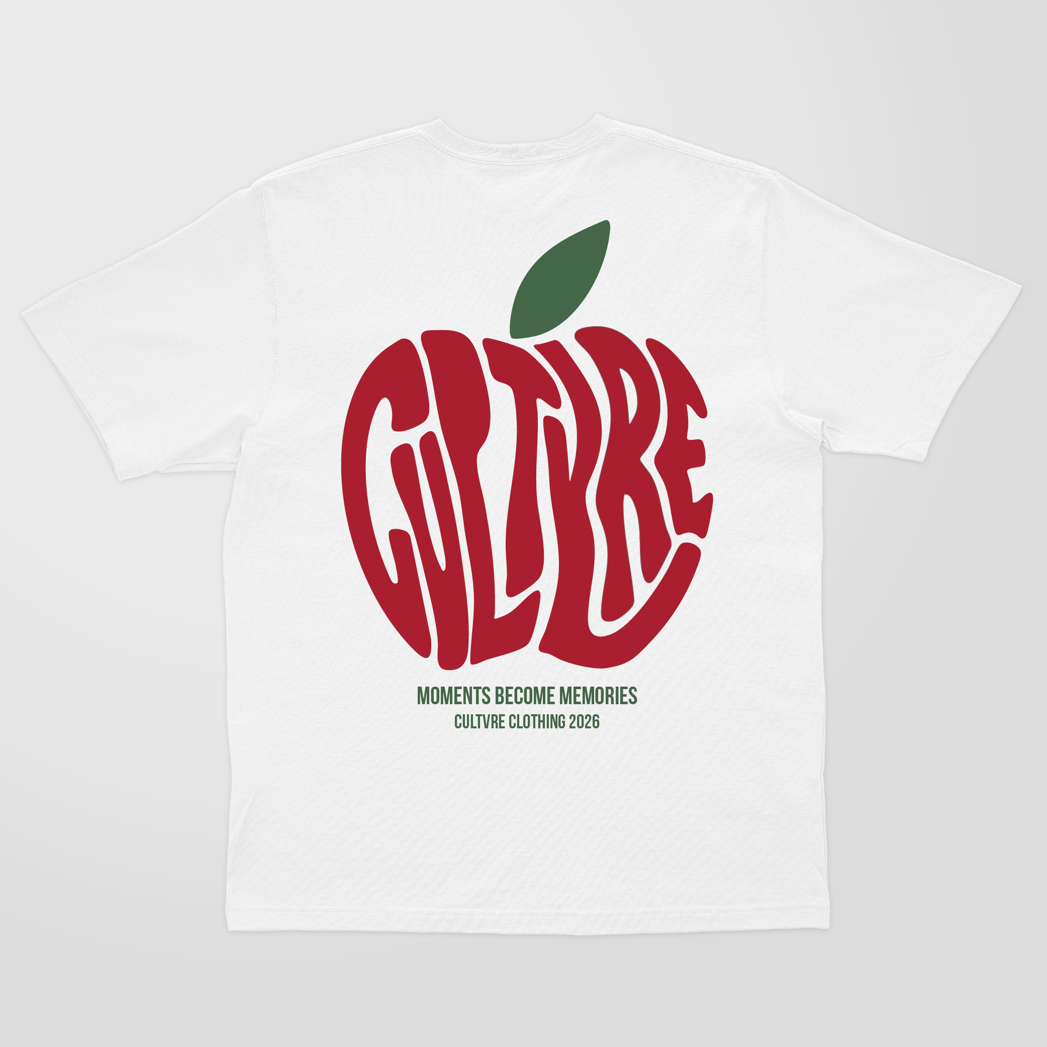 CULTVRE Apple Light Oversized Tee White