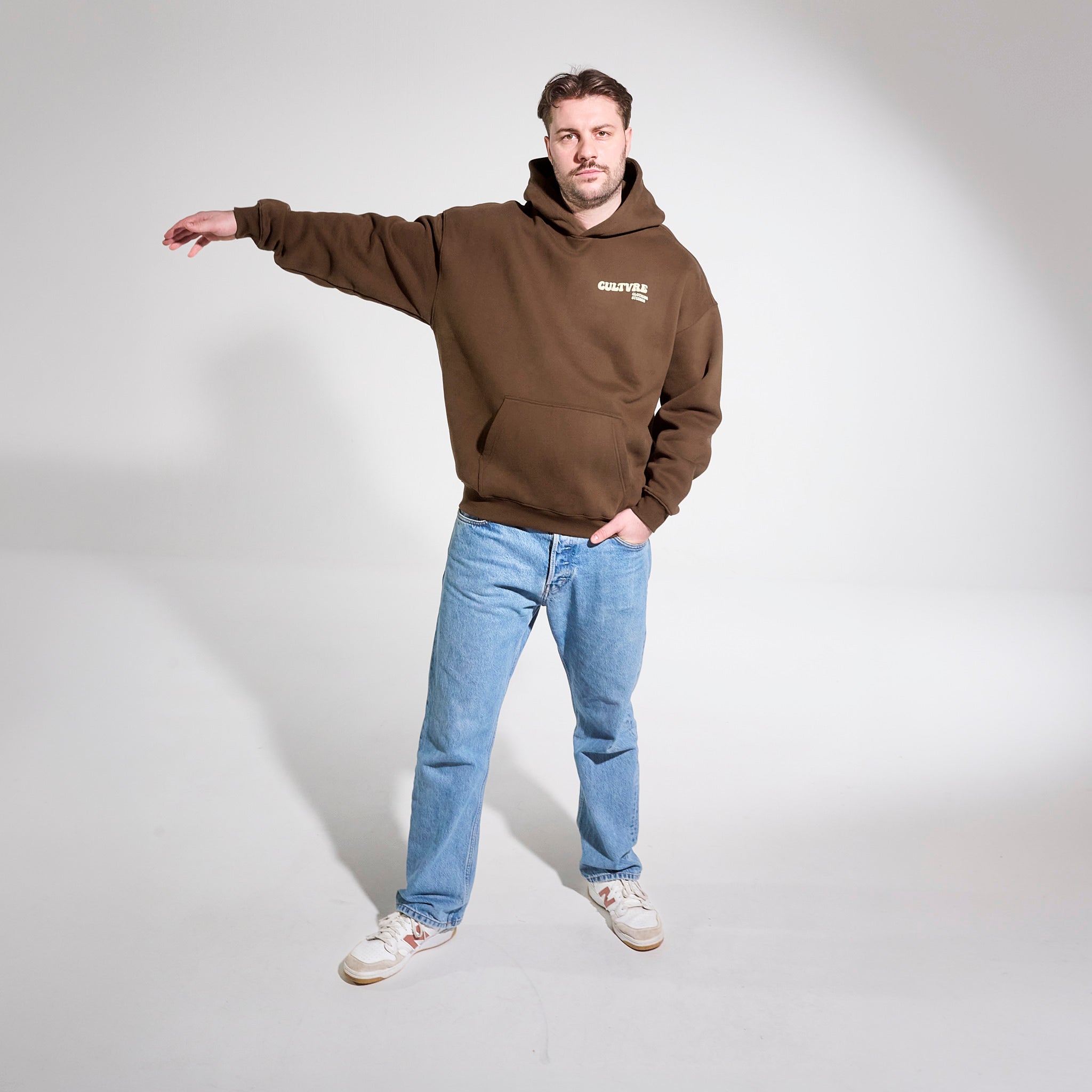 CULTVRE Flag Hoodie Brown