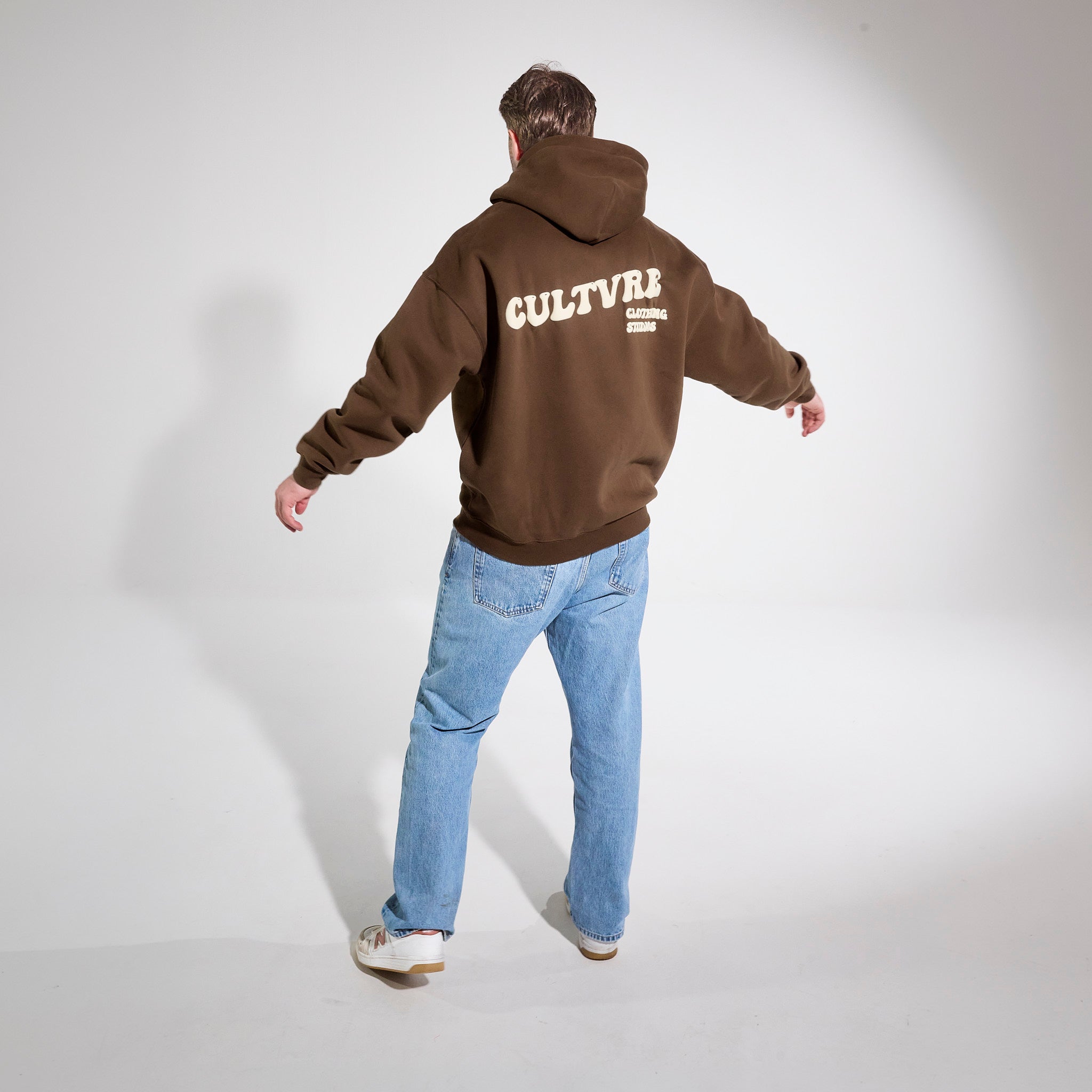 CULTVRE Flag Hoodie Brown
