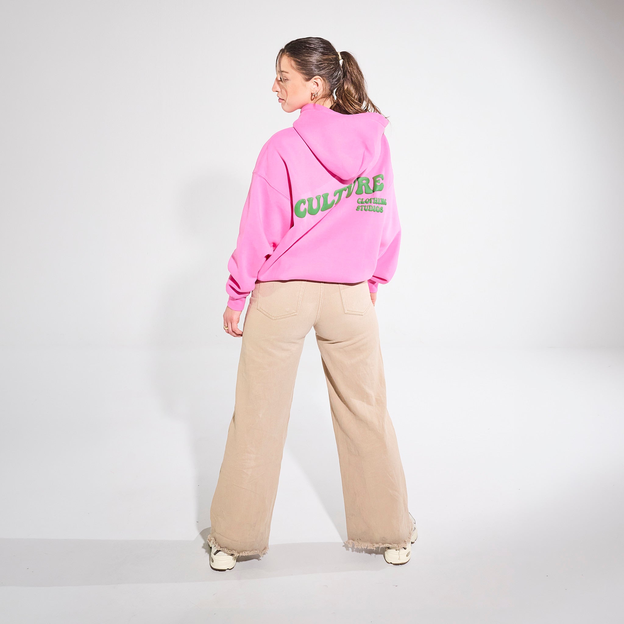 CULTVRE Flag Hoodie Pink