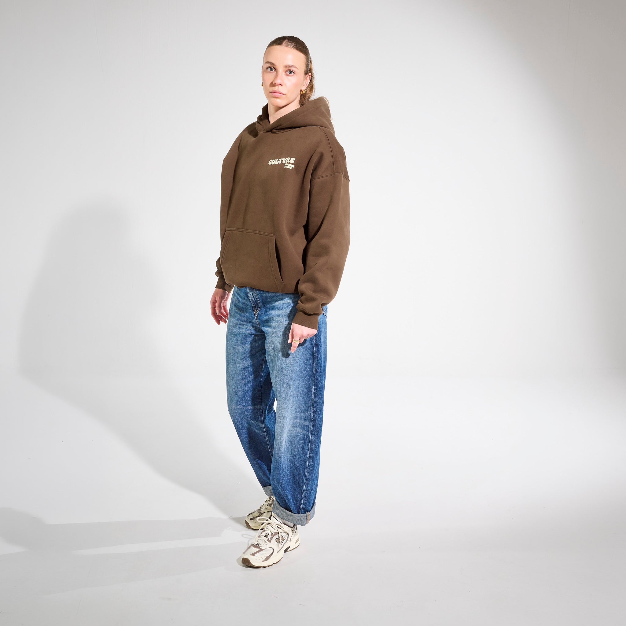 CULTVRE Flag Hoodie Brown