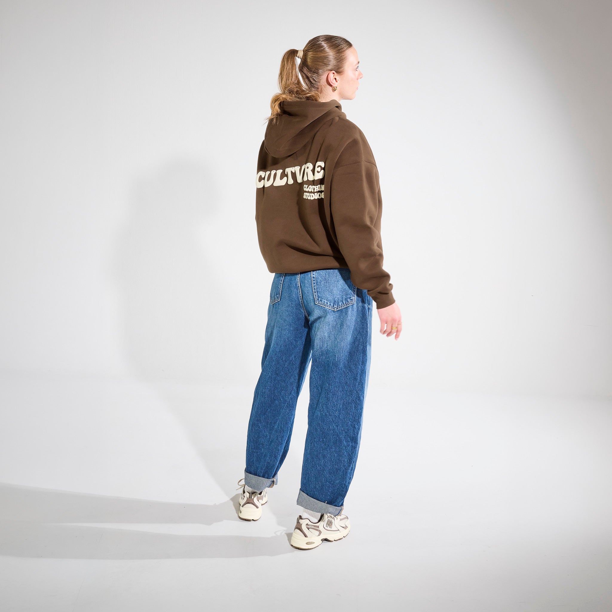 CULTVRE Flag Hoodie Brown
