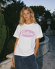 CULTVRE Signature Badge Light Oversized Tee Pink