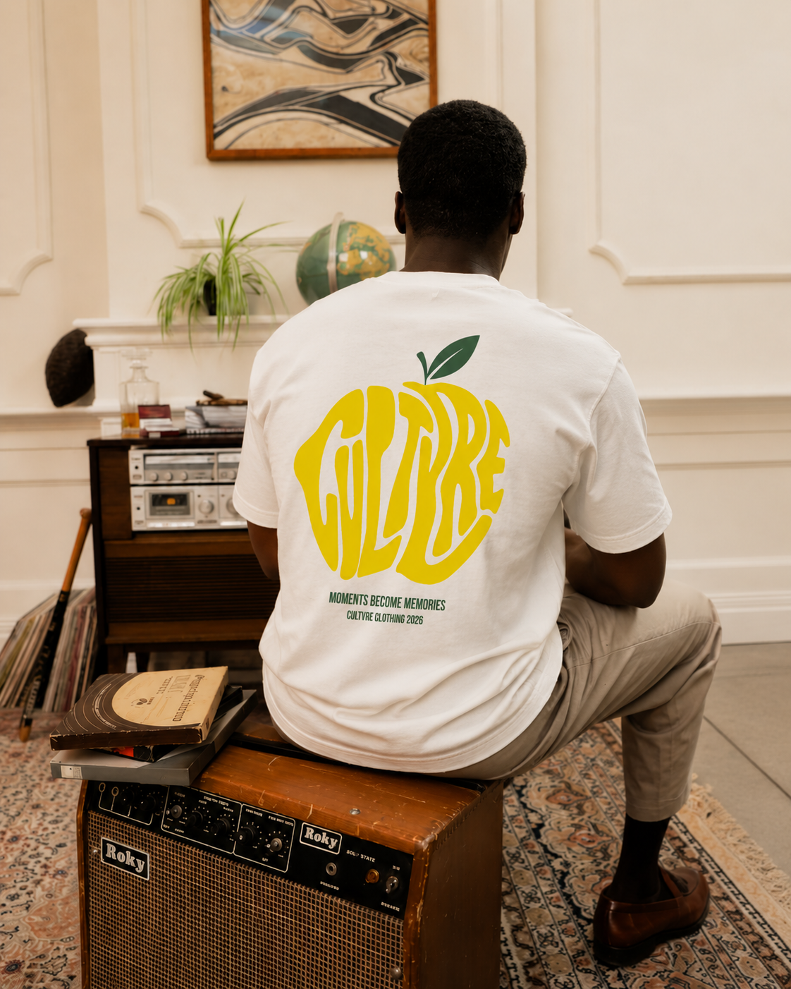 CULTVRE Citron Light Oversized  Tee White