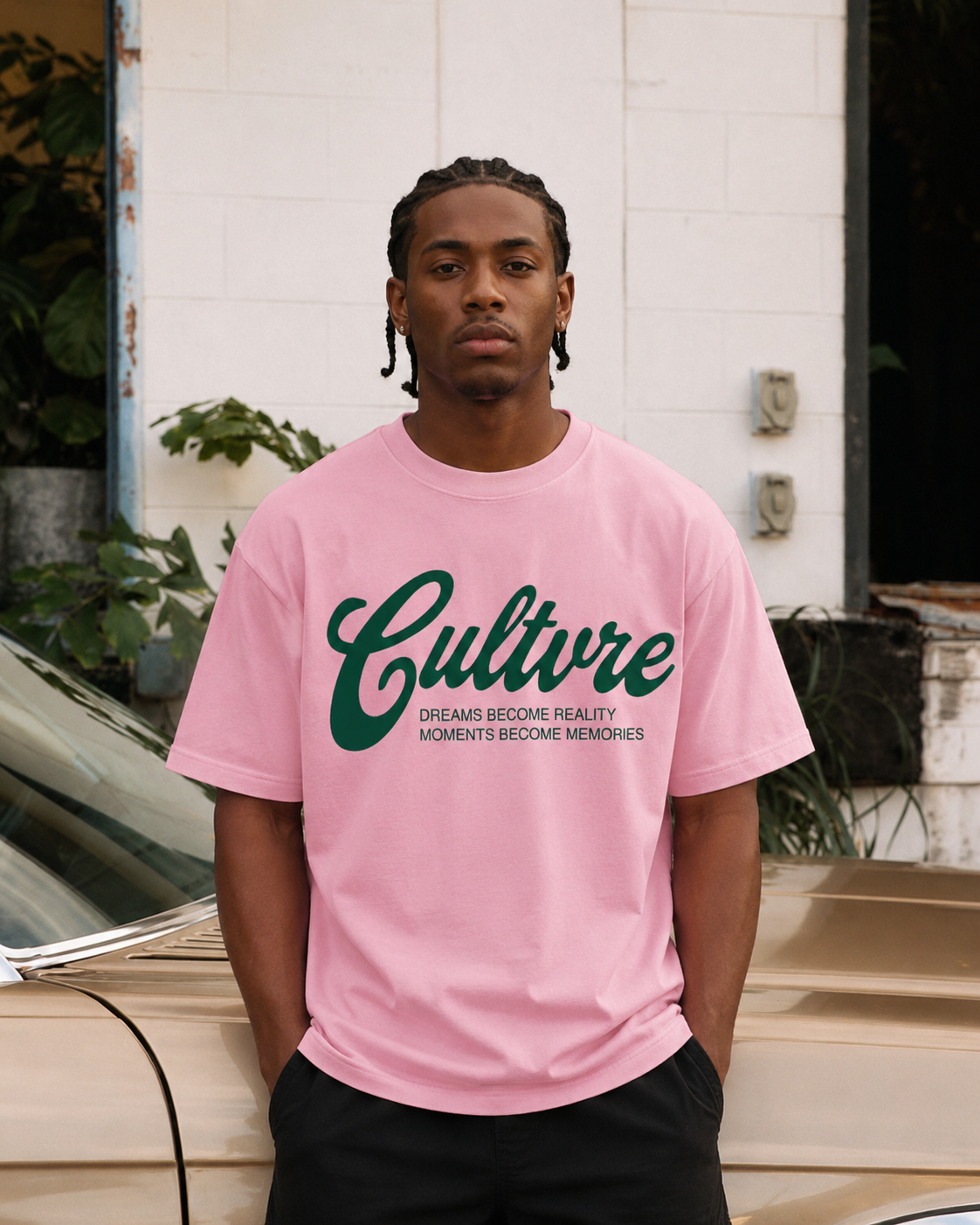 CULTVRE Signature Washed Tee Pink