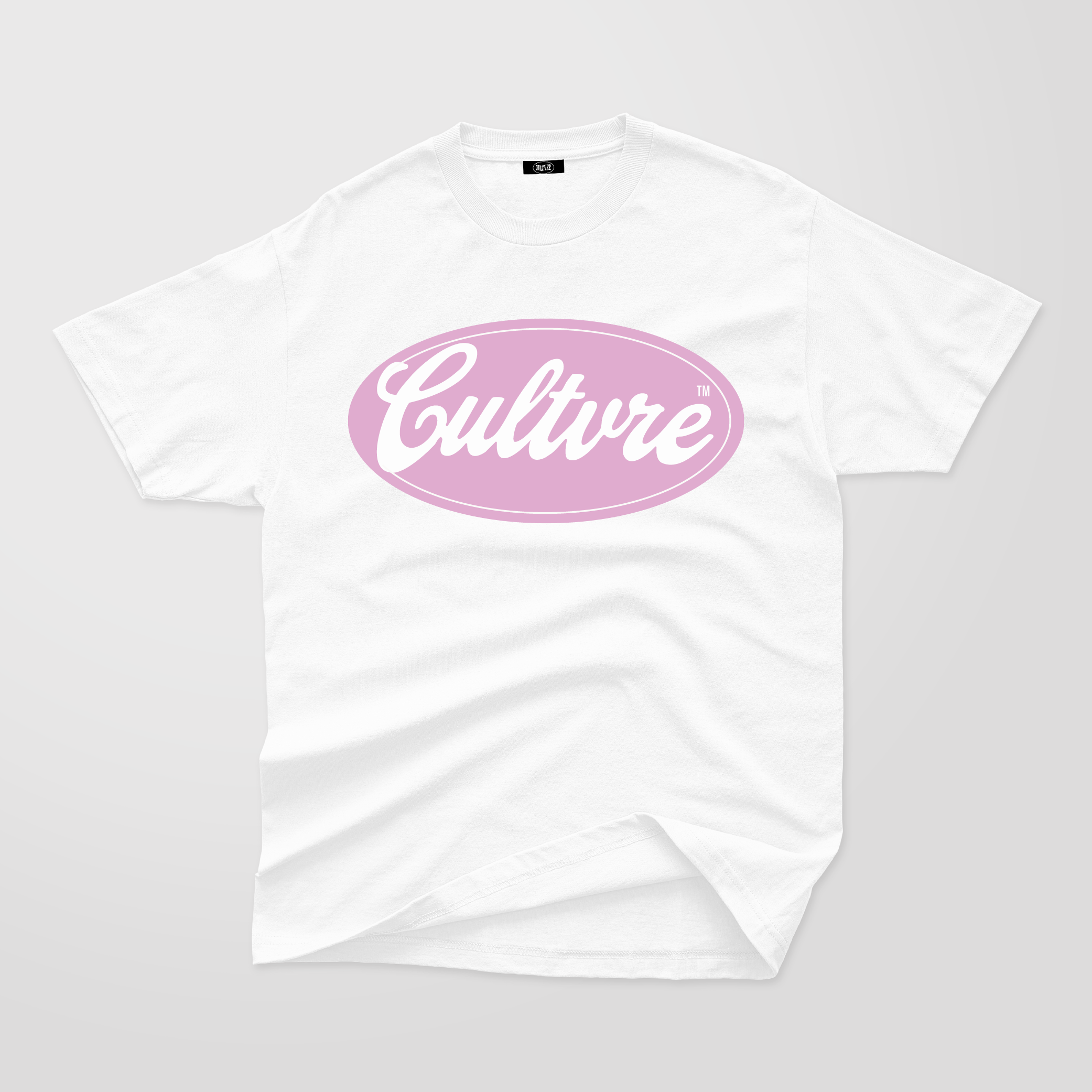CULTVRE Signature Badge Light Oversized Tee Pink